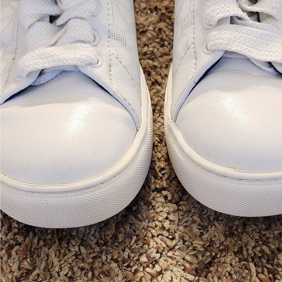 EUC Kate Spade Audrey White Leather Perforated Spade Sneakers Sz 9 - Picture 6 of 11